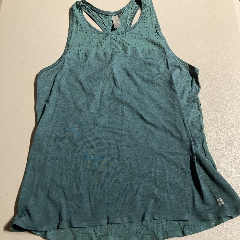 Sweaty Betty Teal Sleeveless Racerback Tank Top Women's Small S Athletic Gym EUC